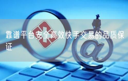 靠谱平台安全高效快手交易的品质保证
