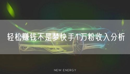 轻松赚钱不是梦快手1万粉收入分析