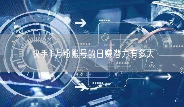 快手1万粉账号的日赚潜力有多大