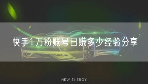 快手1万粉账号日赚多少经验分享