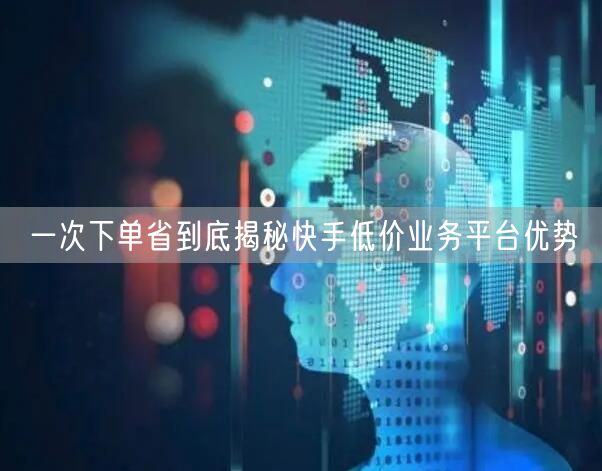 一次下单省到底揭秘快手低价业务平台优势