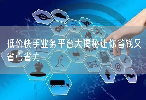 低价快手业务平台大揭秘让你省钱又省心省力