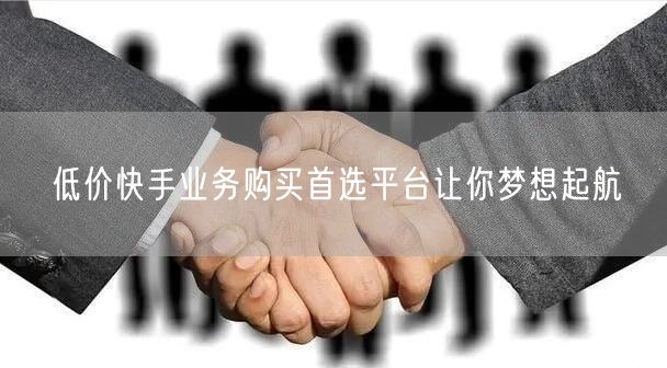 低价快手业务购买首选平台让你梦想起航