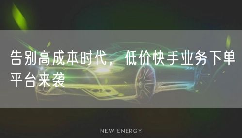 告别高成本时代，低价快手业务下单平台来袭