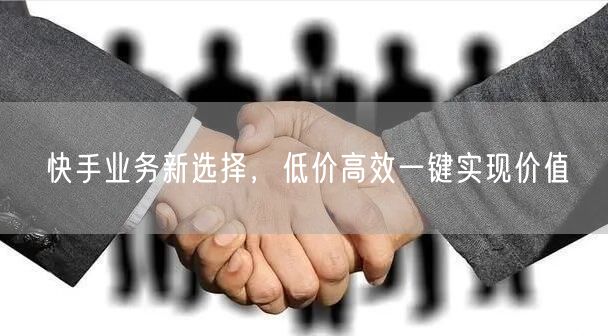 快手业务新选择，低价高效一键实现价值