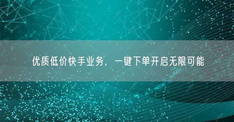 优质低价快手业务，一键下单开启无限可能