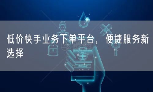 低价快手业务下单平台，便捷服务新选择