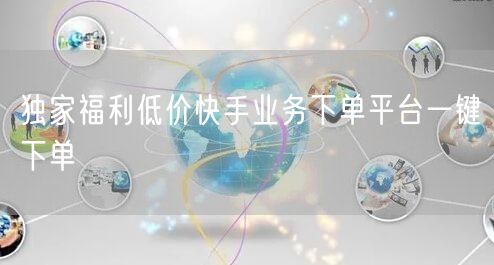独家福利低价快手业务下单平台一键下单