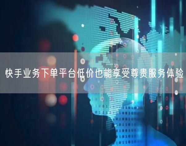 快手业务下单平台低价也能享受尊贵服务体验