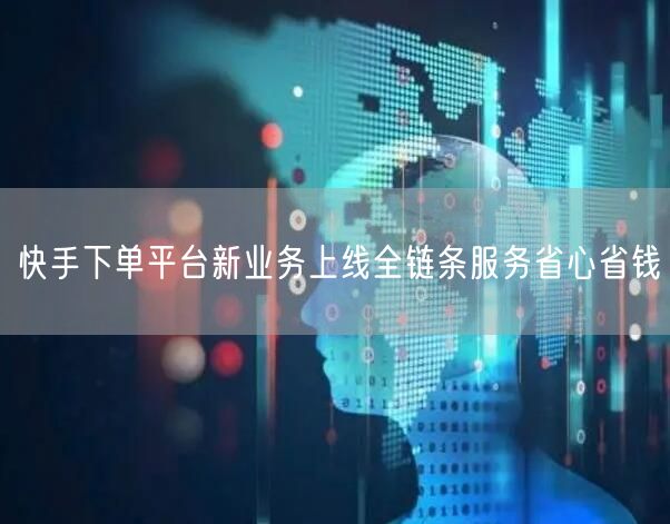 快手下单平台新业务上线全链条服务省心省钱