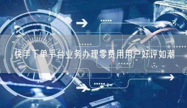 快手下单平台业务办理零费用用户好评如潮