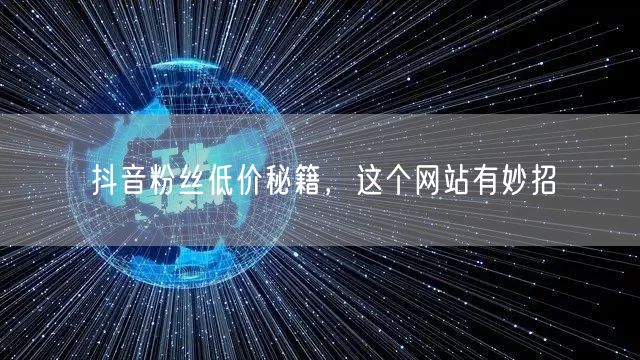 抖音粉丝低价秘籍，这个网站有妙招