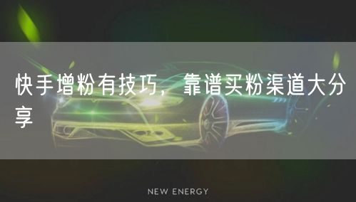 快手增粉有技巧,靠谱买粉渠道大分享